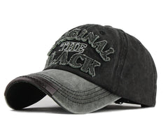 LONGTEN Vintage Washed Denim Cap front view with sun protection