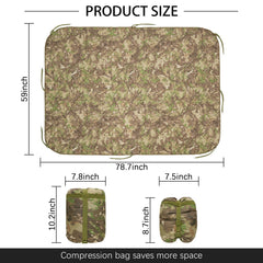 LOOGU camo blanket compact compression bag saves space for backpacking trips.
