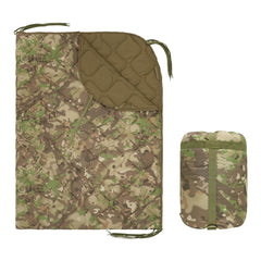 LOOGU camo blanket waterproof poncho liner keeps you dry during unexpected rain while camping.