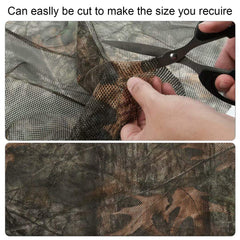 LOOGU camo netting hunting blind setup blending with foliage