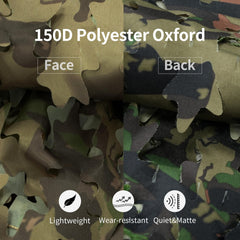LOOGU camo netting is lightweight and quick-drying for easy transport and setup.
