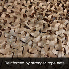 LOOGU Desert Digital Camo Netting waterproof coating reduces shine.