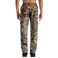 LOOGU men's camo hunting pants back view showing elastic waistband for a comfortable fit