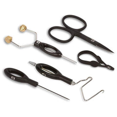 Loon Core Fly Tying Tool Kit in travel case, portable setup for on-the-go tyers.