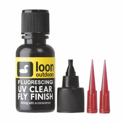 Loon Fluorescing UV Clear Fly Finish enhances underwater fly visibility for better strikes.