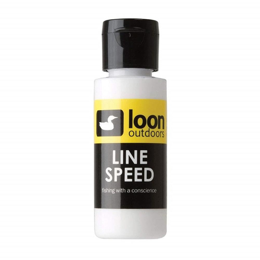 Loon Line Speed bottle pour showing conditioner applied for smoother casts and better floatation