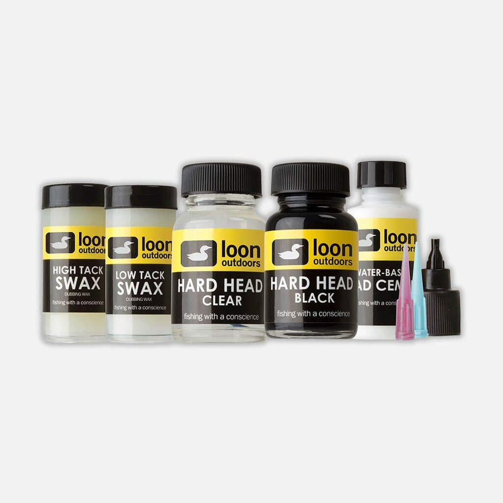 Loon Outdoors bench kit 5 pcs for precise fly tying with waxes and cement