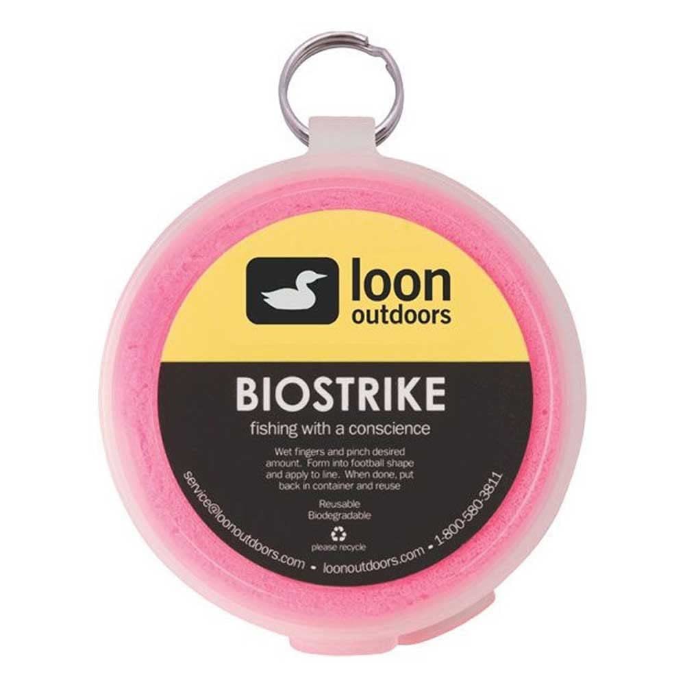 Pink Loon Biostrike strike indicator on a fishing leader
