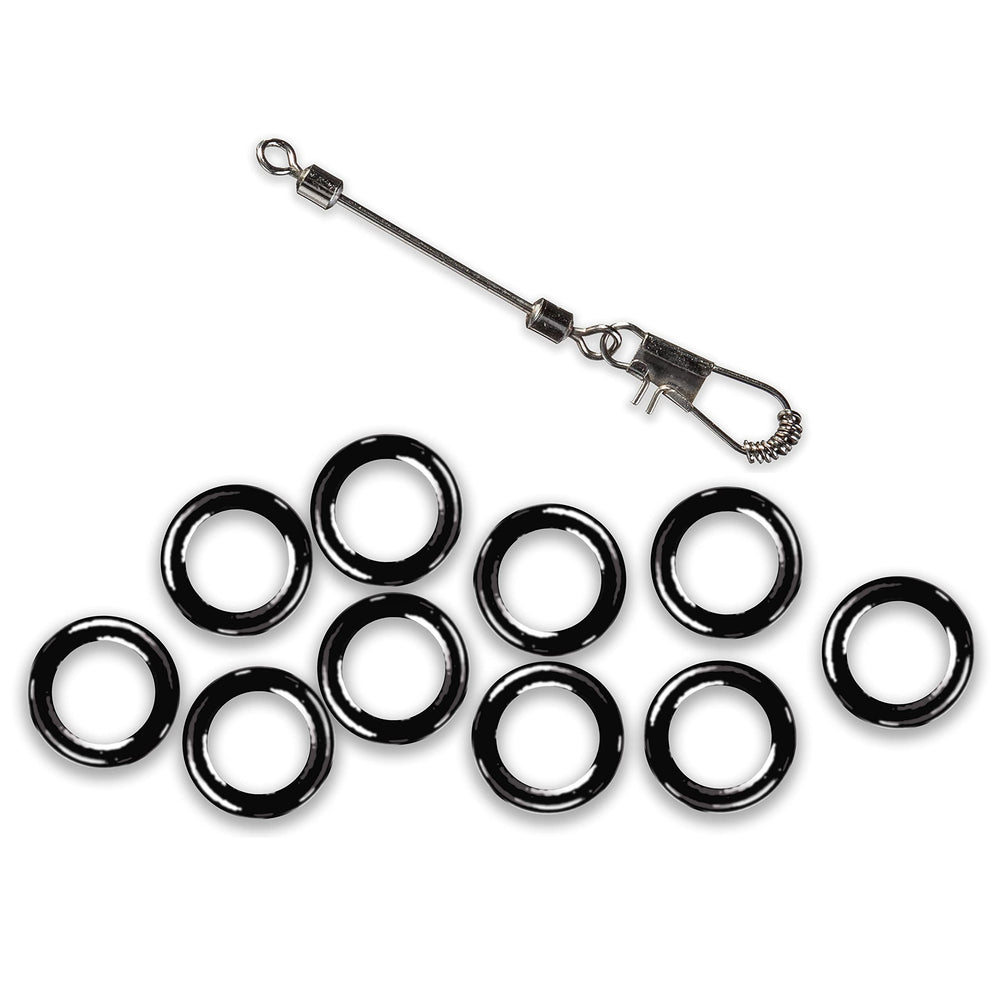 Loon Outdoors Perfect Rig Tippet Ring close-up; simplifies rig swaps and preserves tippet