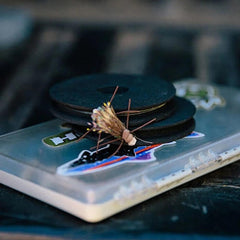 Loon Outdoors Rigging Foam in action on the water enabling rapid fly swaps