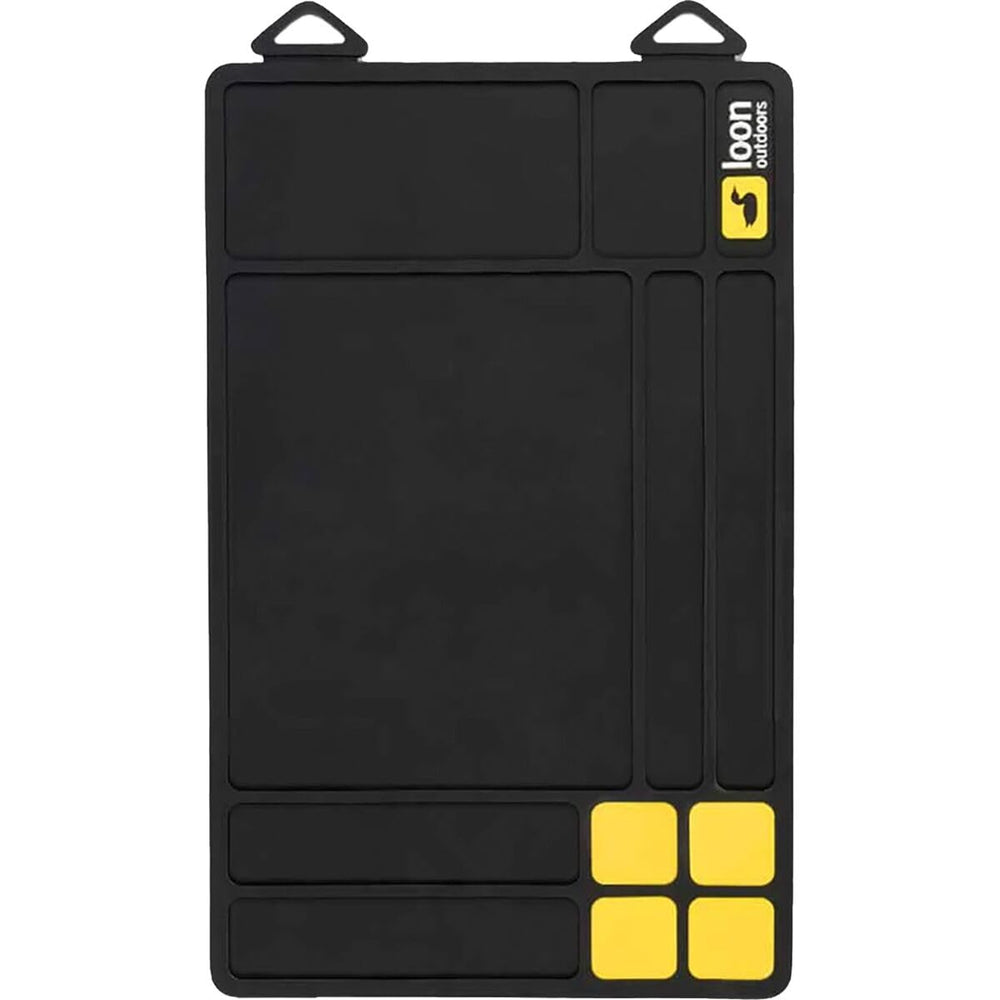 Loon Outdoors Rigging Mat top view shows a compact workspace for on-site rigging