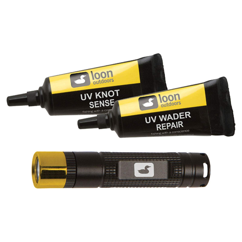 Loon Outdoors UV Kit for knot strengthening and quick wader repair under sun or UV light.