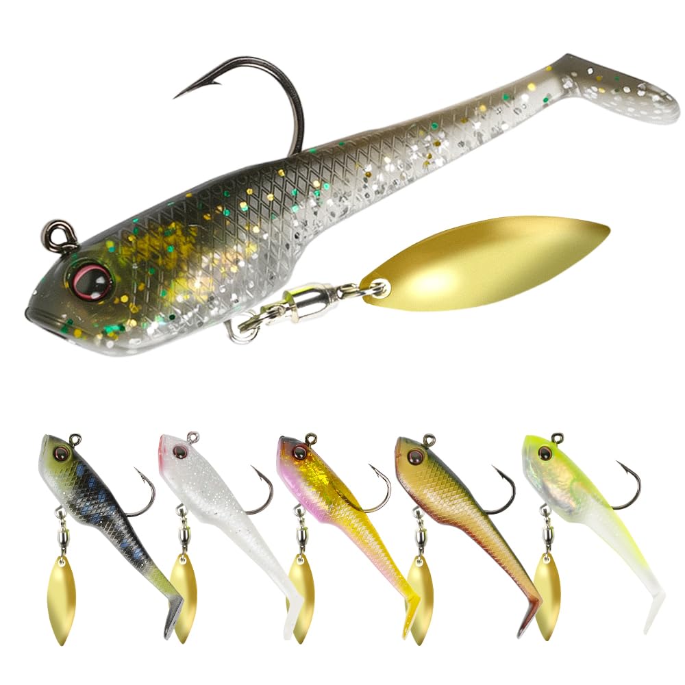 Pack of LOONVA pre-rigged soft lures 2.3in 6-pack
