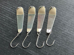 Lure close-up showing UV halo-prism foil and silver plating