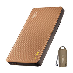 LostHorizon air-foam camping mattress closed demonstrates sturdy support for restful outdoors sleep