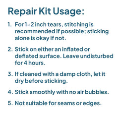 LOSTHORIZON repair kit packaging with four patches for on-the-go repairs