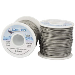 LOTITONG 50m leader wire in 0.8mm showing strong 70lb rating on spool