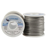 LOTITONG 50m steel wire leader closeup showing 70lb test for heavy game fish