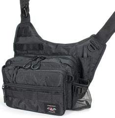 Love Soul Dream One Shot Side Jr. Neo Black bag back view shows large capacity for gear.