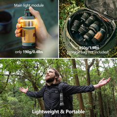 LOVORK 7-in-1 lantern floodlight 500lm for wide-area lighting