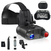 Lovpo head-mounted night vision goggles with adjustable head strap for hands-free operation.