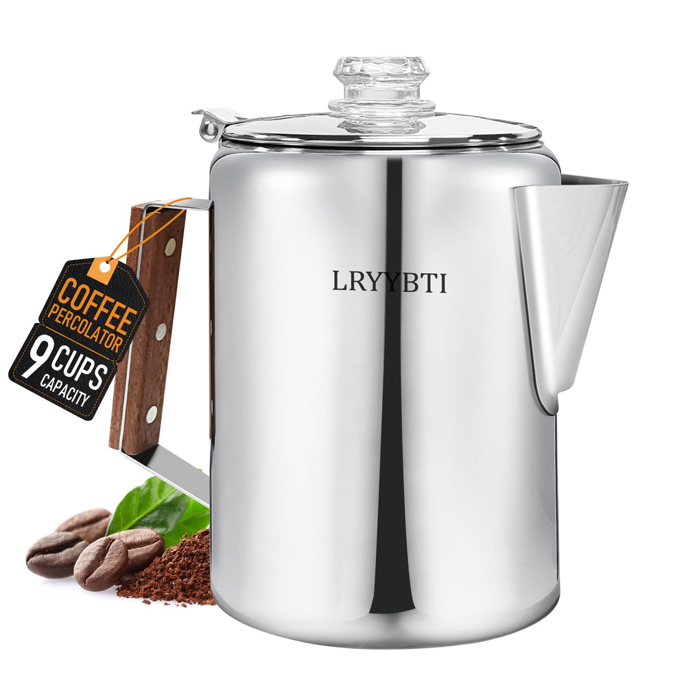 LRYYBTI percolator pot in stainless steel for durable daily use.