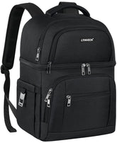 LTINVECK Cooler Backpack open layout showing insulated compartments for meals