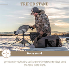 Lucky Duck tripod elevates decoys 19.5 inches for better visibility