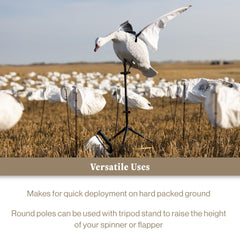 Lucky Duck tripod provides stable setup on hard-packed surfaces