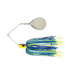 Luck-E-Strike Redman spinnerbait front view shows chartreuse blue color for murky water visibility