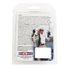 Luck-E-Strike Redman spinnerbait safety-pin wire construction emphasizes durability in heavy cover.