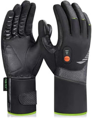 Luckcolor heated gloves shown outdoors in a winter scene, highlighting warmth.