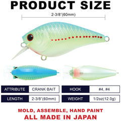 LC 1.5 lure close up showing 3D gills for a lifelike bite trigger