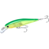 Lucky Craft B’Freeze 65SP lime chart, side view, precise jerkbait action for bass.