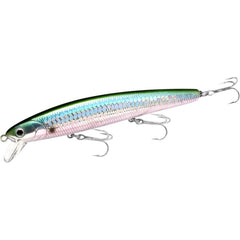 Lucky Craft FlashMinnow 110 in Green Herring glides lifelike to attract saltwater predators