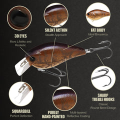 Lucky Craft LC 1.5 floating crankbait in water demonstrating easy shallow-water casting.