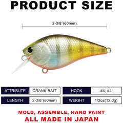 LC 1.5 Silent Crankbait Kabuki Gill 175 Flake – top-down view