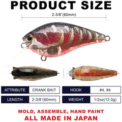 Close-up of LC 1.5 silent crankbait treble hooks
