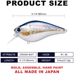 LC 4.5 Silent Squarebill crankbait in American Shad – side profile