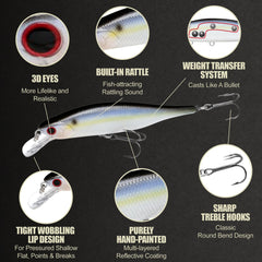 LUCKY CRAFT Lightning Pointer 98XR in water, demonstrates slow sinking depth control.