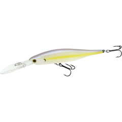 Lucky Craft Lightning Staysee 90SP chartreuse shad front view with lifelike action.