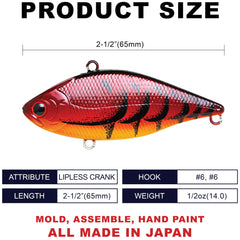 LUCKY CRAFT LV-150 underwater action demonstrates tight wobble and loud vibration.