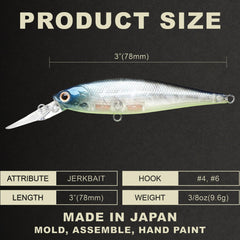 Lucky Craft Pointer 78DD bass pause vibration energizes strikes.