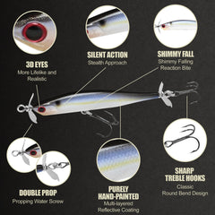 Hand-painted multi-layer reflective finish on Pearl Threadfin Shad color