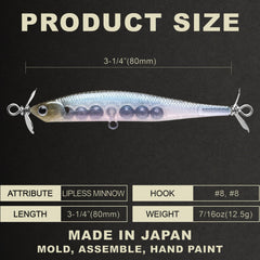 Side profile of LUCKY CRAFT Screw Pointer 80/238 Ghost Minnow lure