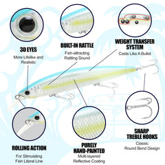 Three VMC #6 hooks on Surf Pointer 115MR for strong hooksets and corrosion resistance