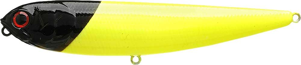 LUCKY CRAFT SW Sammy 115 Chartreuse/Black Head topwater lure – side view