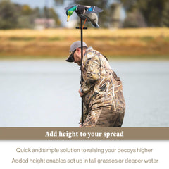 Lucky Duck extension kit in use with decoys for elevated field deployment.