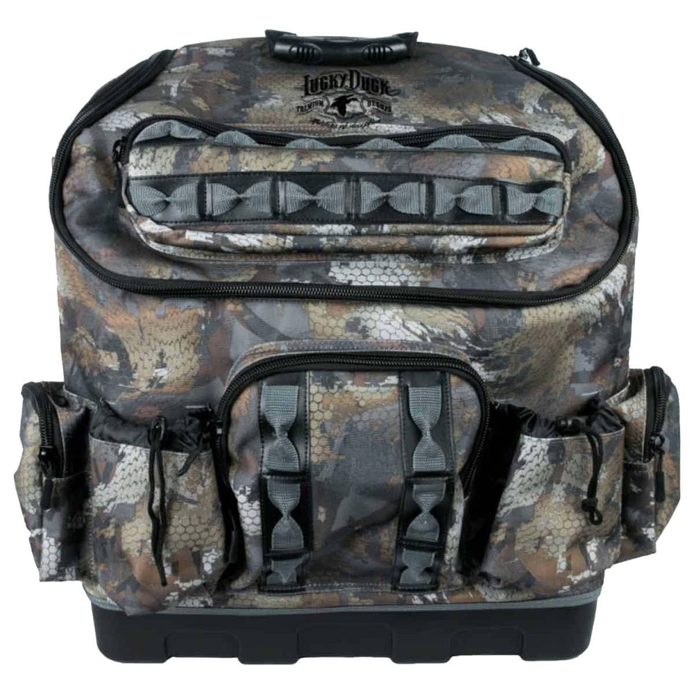 Lucky Duck four-slot motion decoy bag in Optifade Timber for organized field setups