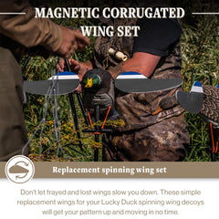 Lucky Duck Lucky Wings spinning wings in field use for realistic decoy motion.
